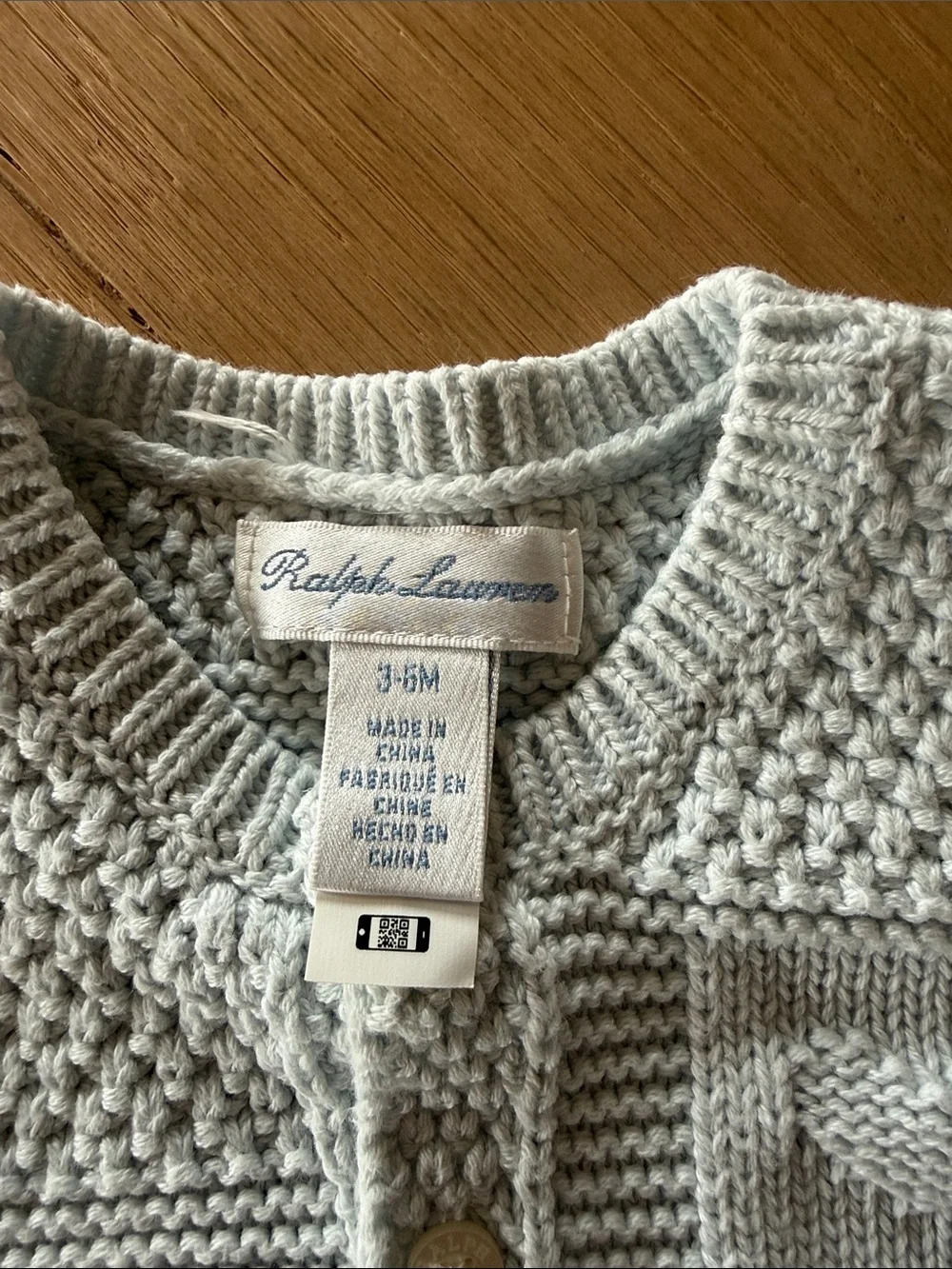 Ralph Lauren light blue Knit Baby Cardigan